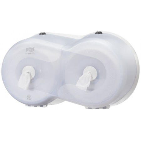 Tork Двойной мини диспенсер для туалетной бумаги Tork SmartOne полупрозрачный белый 294025 / 472028