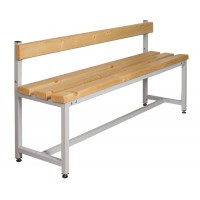 Скамья для раздевалки с деревянным сидением и спинкой СК-1С-1500