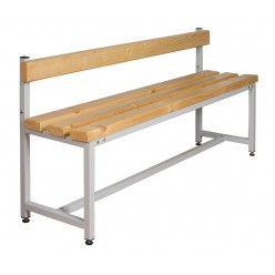 Скамья для раздевалки с деревянным сидением и спинкой СК-1С-1500