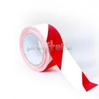 Односторонняя разметочная сигнальная маркировочная клейкая лента (PL-179) красно-белая