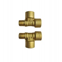 Тройник гайка 3/8, гайка 1/4, штуцер 3/8 3/8 (Ш-Г)+1/4 (Г) Bsp