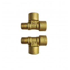 Тройник гайка 3/8, гайка 1/4, штуцер 3/8 3/8 (Ш-Г)+1/4 (Г) Bsp