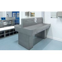 Раковина EWG-2K-D напольная на 4 поста с механическим включением, нерж. сталь, двусторонняя