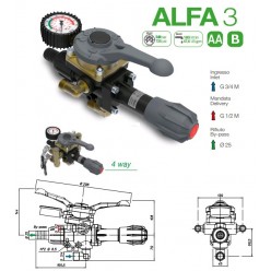 Узел управления Comet® серия ALFA 3 с манометром (180 л/мин, 30 бар)