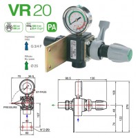 Узел управления Comet® серия VR 20 с манометром (100 л/мин, 20 бар)