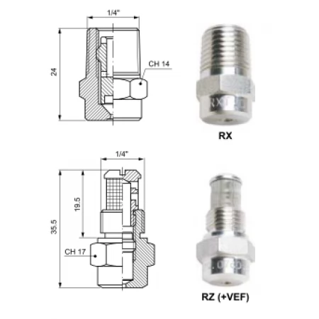 Полоконусные форсунки RX RZ