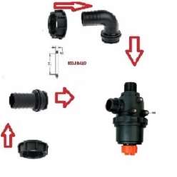 Фильтр всасывающий (серия 317) с клапаном, 260 л/мин,32 меш: вх. d=40 mm.(прям.),вых.d=40 mm.(90 гр)