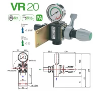 Узел управления Comet® серия VR 20 с манометром (100 л/мин, 20 бар)