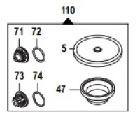 Ремкомплект насоса серии IDS 1201/1401: мембрана NBR (KIT110)